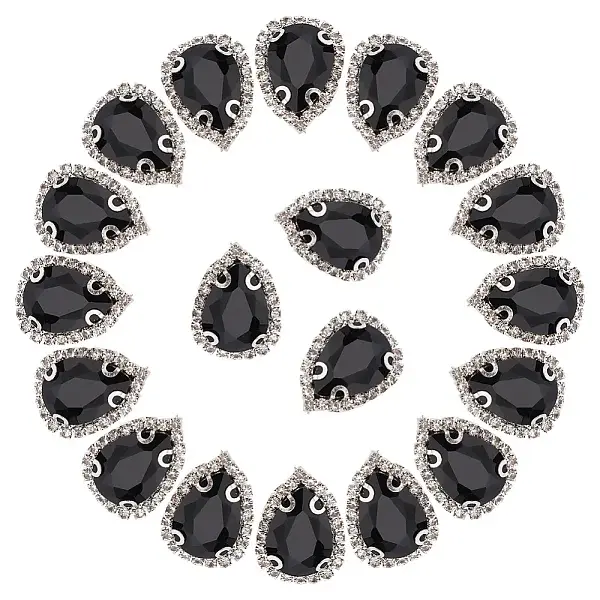 30Pcs Glass Sew on Rhinestone