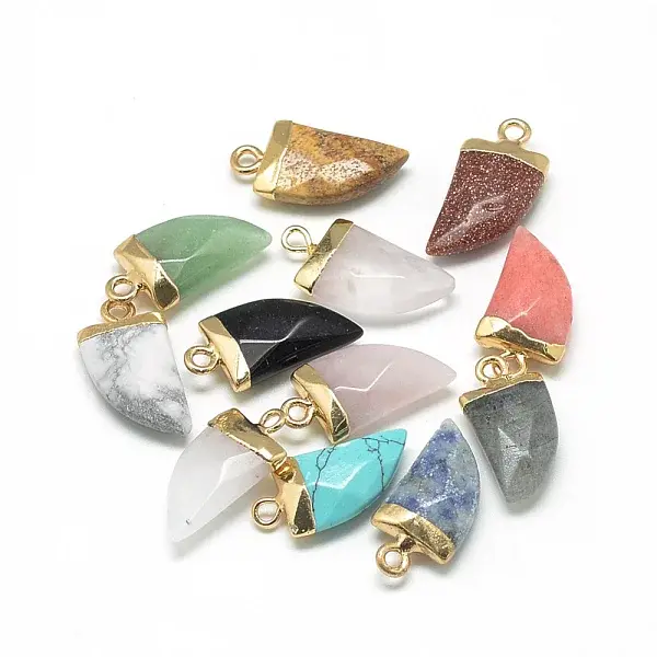 Natural & Synthetic Mixed Stone Pointed Pendants