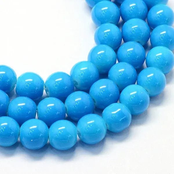 Baking Paint Glass Round Bead Strands