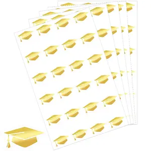 Graduation Caps Gold Foil Self-adhesive Stickers