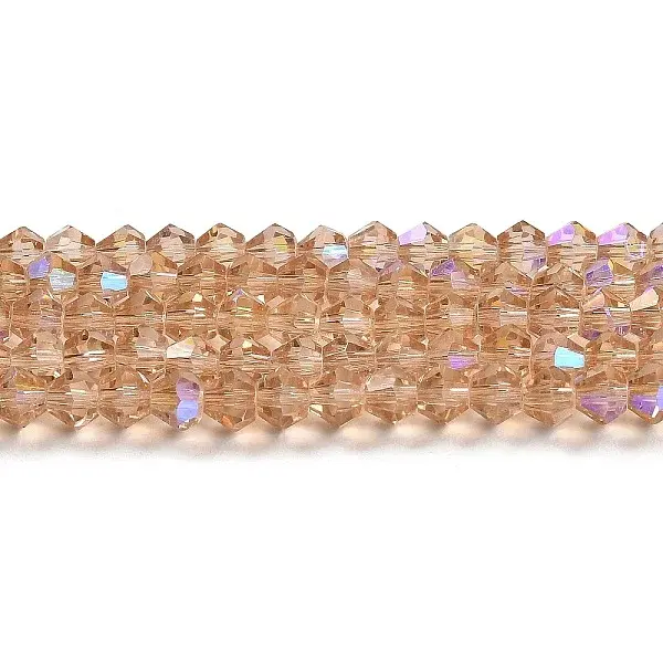 Transparent Electroplate Glass Beads Strands