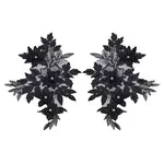 Polyester & Plastic Pearl & Rhinestone Embroidery Sew on Appliques