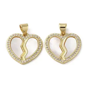 Brass Micro Pave Cubic Zirconia Pendants