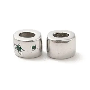 Brass Micro Pave Cubic Zirconia Beads