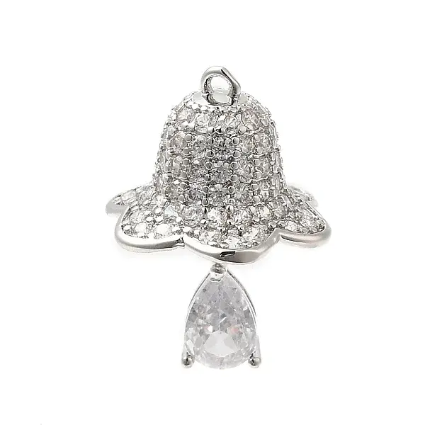 Rack Plating Brass Pave Cubic Zirconia Pendants