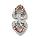 Brass Micro Pave Cubic Zirconia Fold Over Clasps