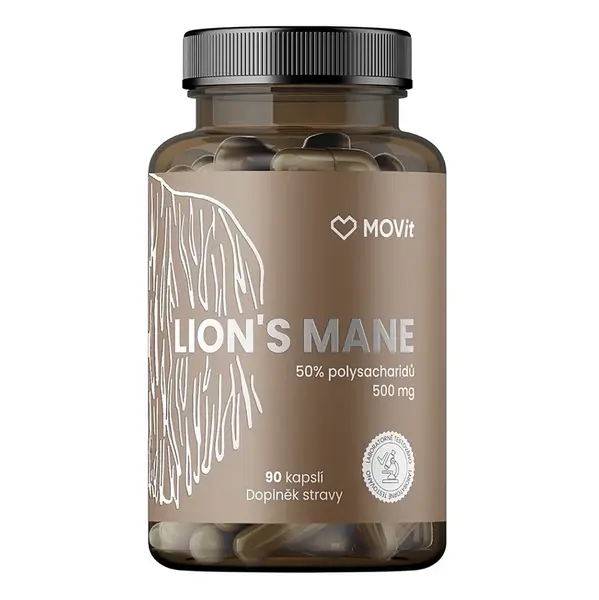 MOVIT Hericium lion's mane 50% polysacharidů 500 mg 90 kapslí