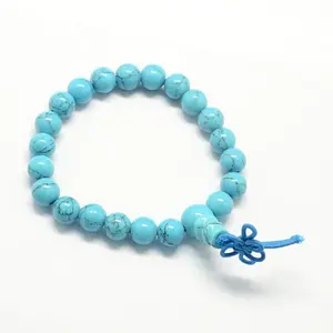 Buddha Meditation Synthetic Turquoise Beaded Stretch Bracelets