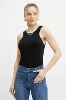 Bavlněný top Twinset černá barva, 251TT2400