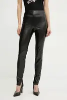 Kalhoty Guess PRESCILLA dámské, černá barva, přiléhavé, high waist, W4BB18 WGIK0