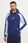 Mikina adidas Essential Colorblock pánská, tmavomodrá barva, s kapucí, vzorovaná, JD8064