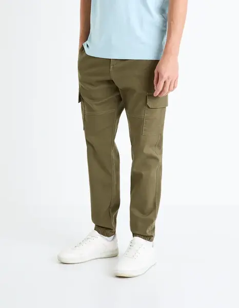 Kaki pánske cargo nohavice Celio Dolyte