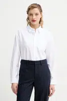 Bavlněná košile A.P.C. chemise boyfriend brodee bílá barva, relaxed, s klasickým límcem, COECK.F12550