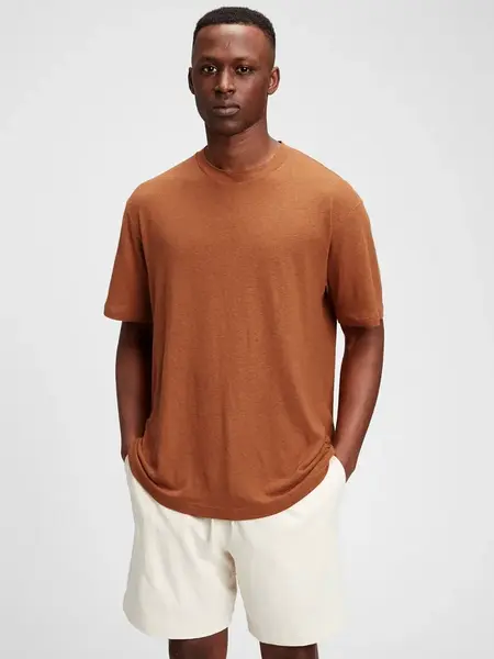 GAP Tričko short sleeve linen t-shirt - Pánské