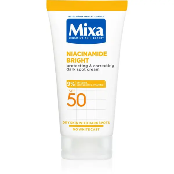 Mixa Niacinamide Bright korekčný krém proti tmavým škvrnám SPF 50 50 ml