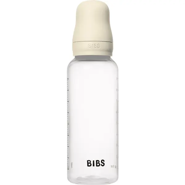 BIBS Anti-Colic Baby Bottle Latex antikoliková fľaša s kaučukovým cumlíkom Ivory 270 ml