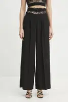 Kalhoty Ermanno Scervino dámské, černá barva, jednoduché, high waist, 56TP057E22