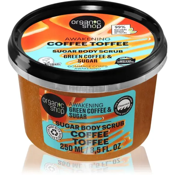 Organic Shop Coffee Toffee telový peeling s povzbudzujúcim účinkom 250 ml