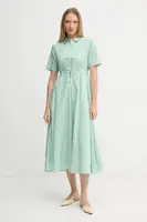 Šaty Tommy Hilfiger zelená barva, maxi, WW0WW46009