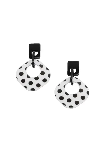 SOHI Náušnice 'Aeryn'  čierna / biela