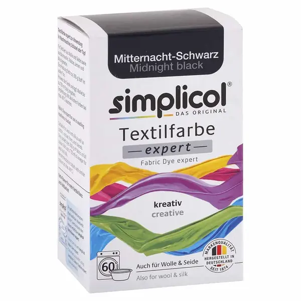 Simplicol  barva na textil Půlnoční černá 150g