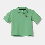 Dětská bavlněná polokošile Lacoste zelená barva, s aplikací, PJ2482