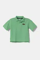 Dětská bavlněná polokošile Lacoste zelená barva, s aplikací, PJ2482