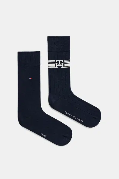Ponožky Tommy Hilfiger 2-pack pánské, tmavomodrá barva, 701232598