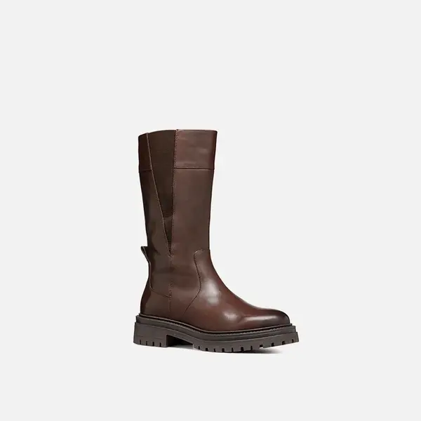 Tmavě hnědé dámské kozačky Geox Iridea - Dámské