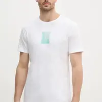 Bavlněné tričko Calvin Klein Jeans bílá barva, s potiskem, J30J327522