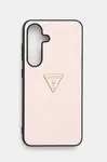 Obal na telefon Guess Samsung Galaxy S25 růžová barva, GUHCS25SPGP4STRP