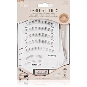 KISS Lash Atelier Desing Kit trsové nalepovacie mihalnice s lepidlom 01 1 ks