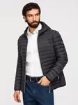 Ombre Ultralight men's natural down jacket with stowable pouch - black