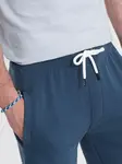 Ombre Men's knit shorts with drawstring and pockets - dark blue