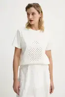 Bavlněné tričko MUNTHE FENELLA béžová barva, 251111325161