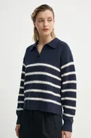 Svetr Levi's SATELLITE POLO SWEATER dámský, tmavomodrá barva, 0012N