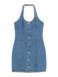 Bershka Šaty  modrá denim