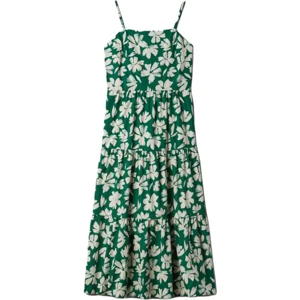 GAP V-TIERED Dámske šaty, zelená, veľkosť