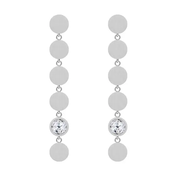 Preciosa Dlouhé ocelové náušnice Essential s kubickou zirkonií 7434 00