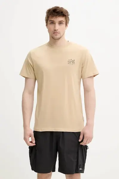 Bavlněné tričko Solid PAX béžová barva, s potiskem, 21108605 160920