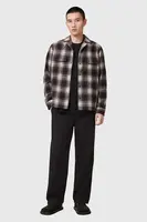 Kalhoty s příměsí lnu AllSaints HANBURY černá barva, M038TC