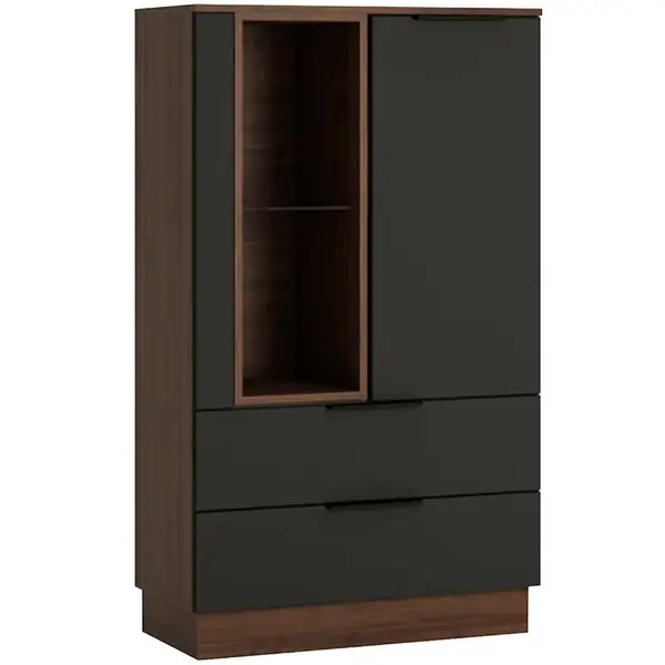 Komoda Alicante 76 cm, ořech selekt/kosmos šedá