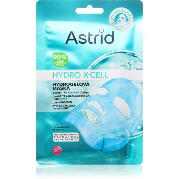 Astrid Hydro X-Cell hydrogelová maska pro vyhlazení pleti a zmenšení viditelnosti vrásek 1 ks