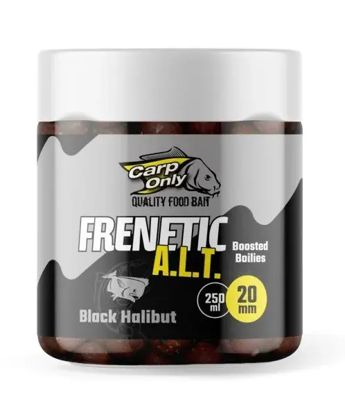 Carp only dipované boilies frenetic a.l.t. 20 mm 250 ml - black halibut