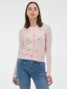 Svetlo ružový kardigán s vyšívaním ORSAY