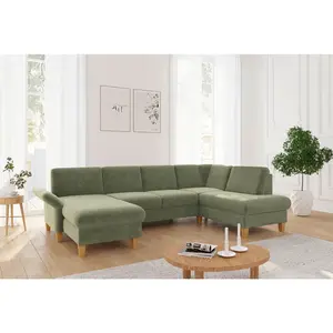 Sit & More SEDACÍ SOUPRAVA, textil, světle zelená