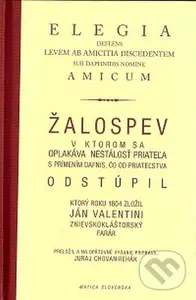 Elegia - žalospev - Jozef Valentini
