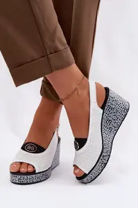 S. BARSKI kožené sandály na platformě