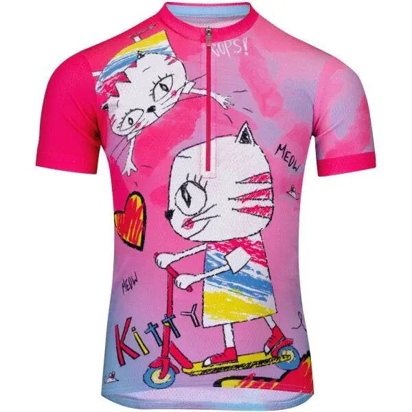 Etape RIO KITTY Detský cyklistický dres, ružová, veľkosť 116-122