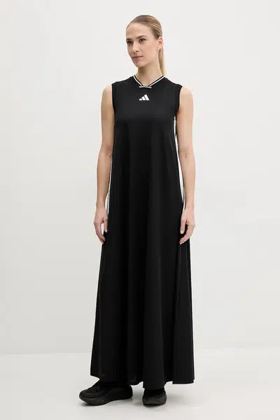 Šaty adidas Tiro černá barva, maxi, JG4118